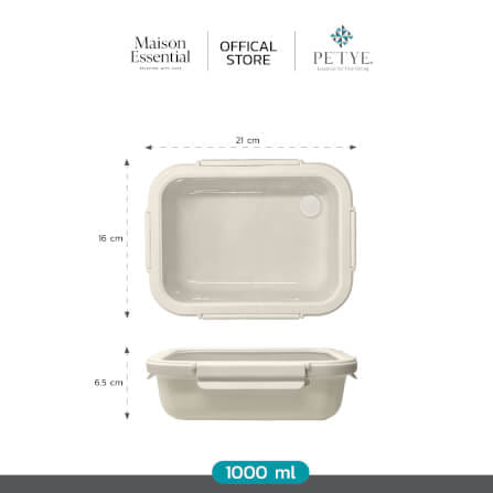 กล่องอาหาร เซรามิก PETYE รุ่น RC30 1 ลิตร สีครีม_2